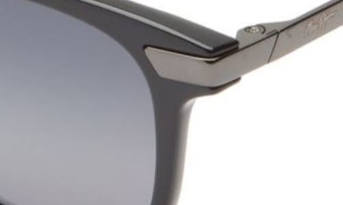 Maui Jim Manaolana 51mm Polarized Square Sunglasses In Shiny Black W/gunmetal