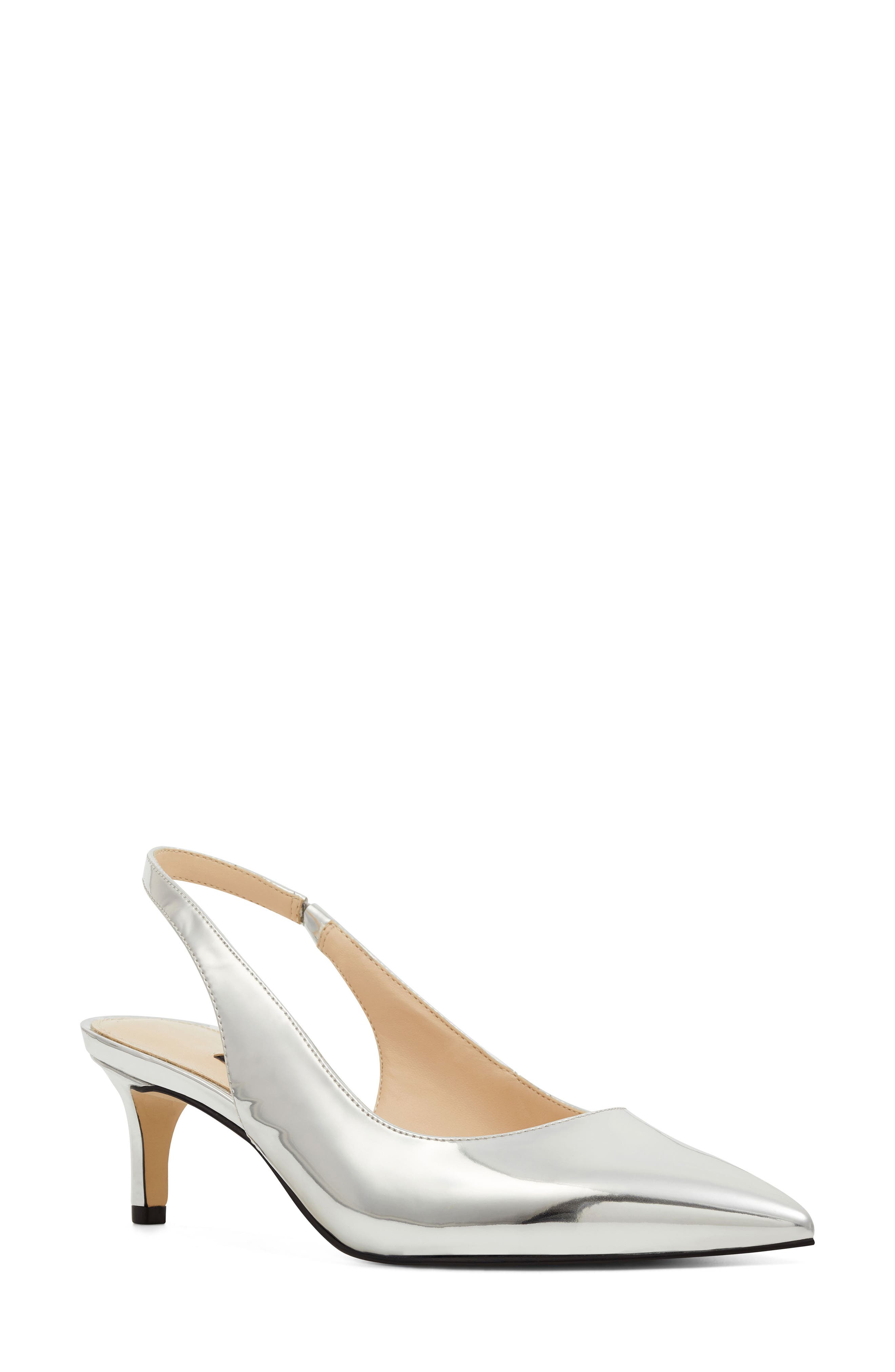 Nine West Feliks Sling Back Pump, Metallic