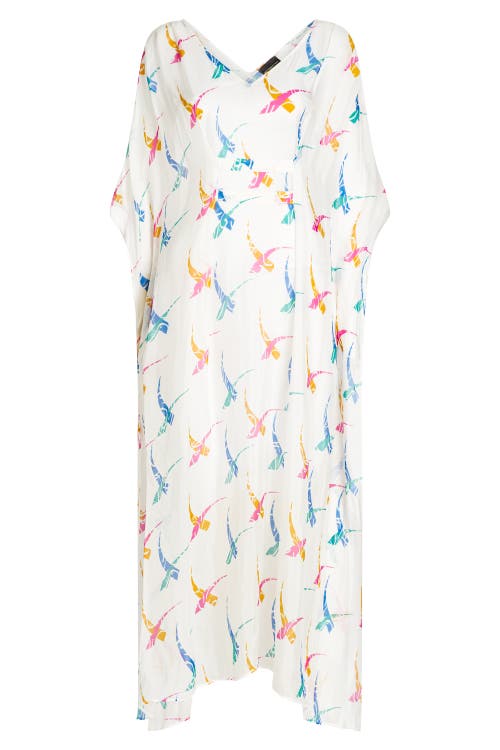 Valimare Florence Maxi Sheer Silk Blend Cover-up Kaftan In Off White