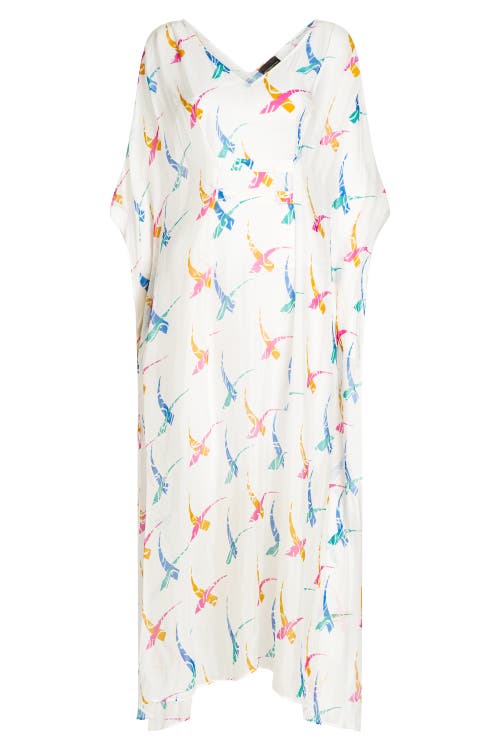 Shop Valimare Florence Maxi Sheer Silk Blend Cover-up Kaftan In Off White