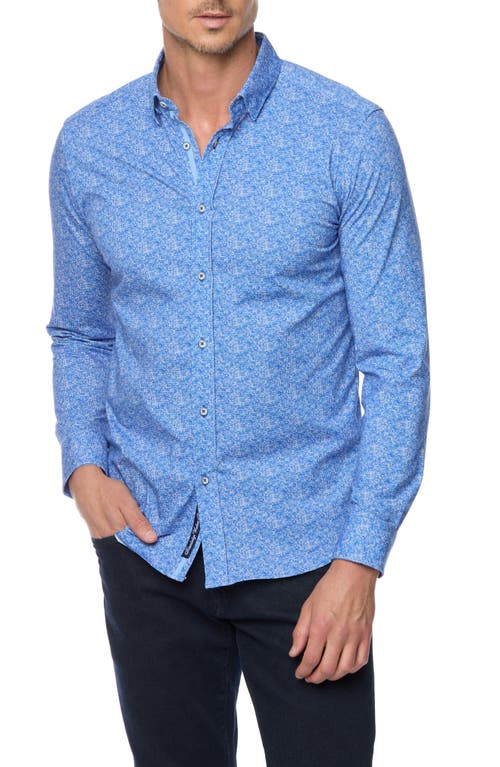 Shop Robert Graham Boden Tailored Fit Check Cotton Knit Button-up Shirt In Blue