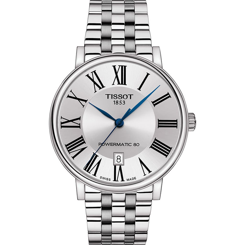 Tissot Carson Premium Powermatic Bracelet Watch, 40mm In Silver