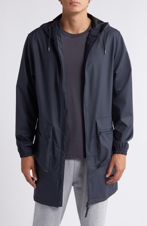 Shop Rains Waterproof Hooded Rain Jacket In Navy