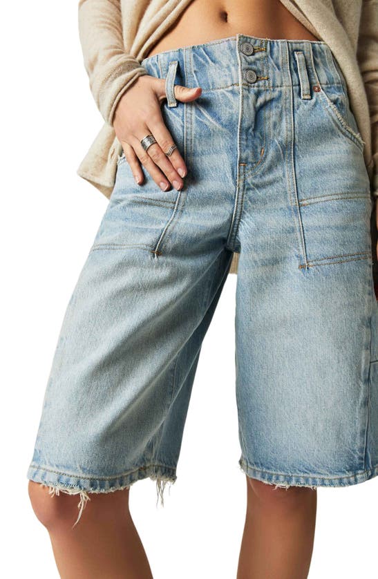 Shop Free People Extreme Measures Barrel Denim Shorts In Break The Rules