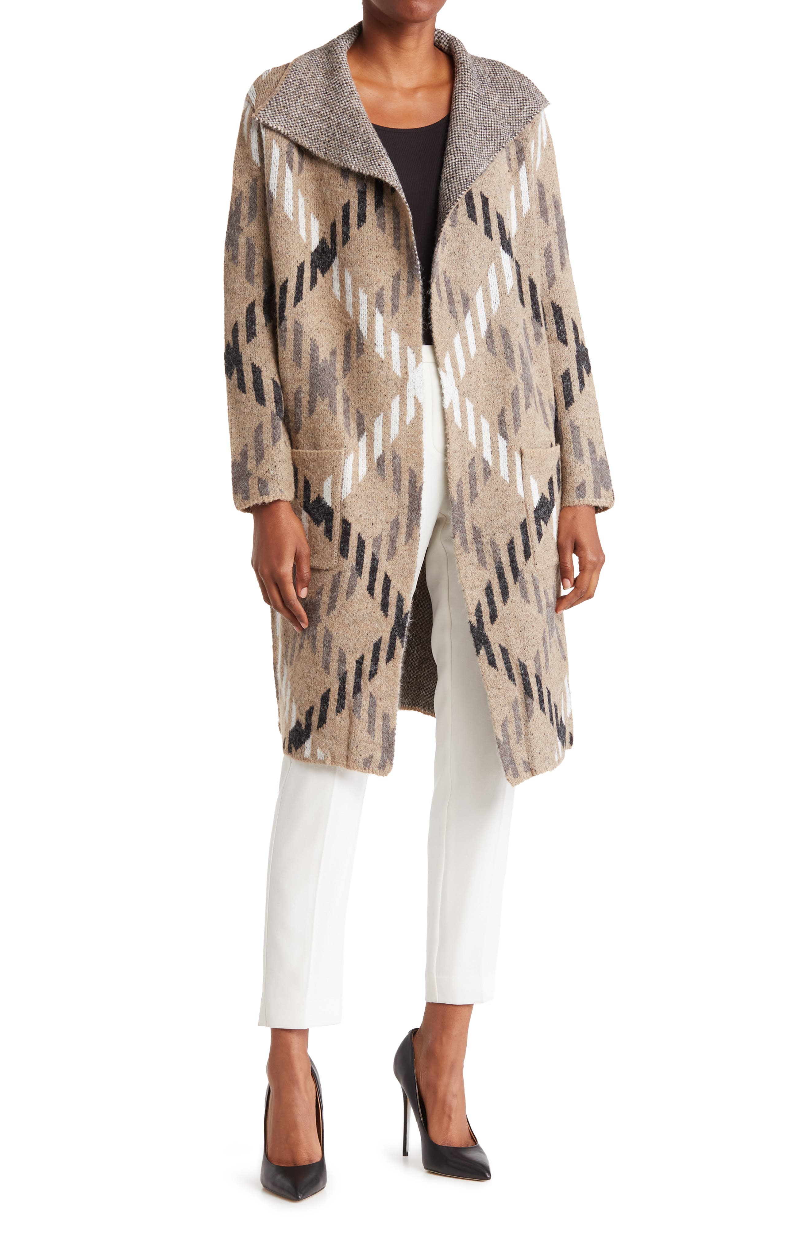 Joseph A Pixel Grid Print Maxi Cardigan 