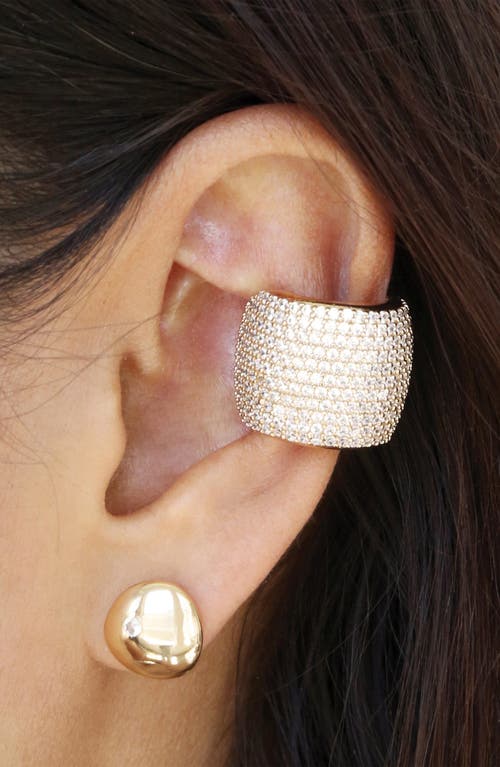 Ettika Plated Crystal Statement Chunky Cuff Earrings In Gold