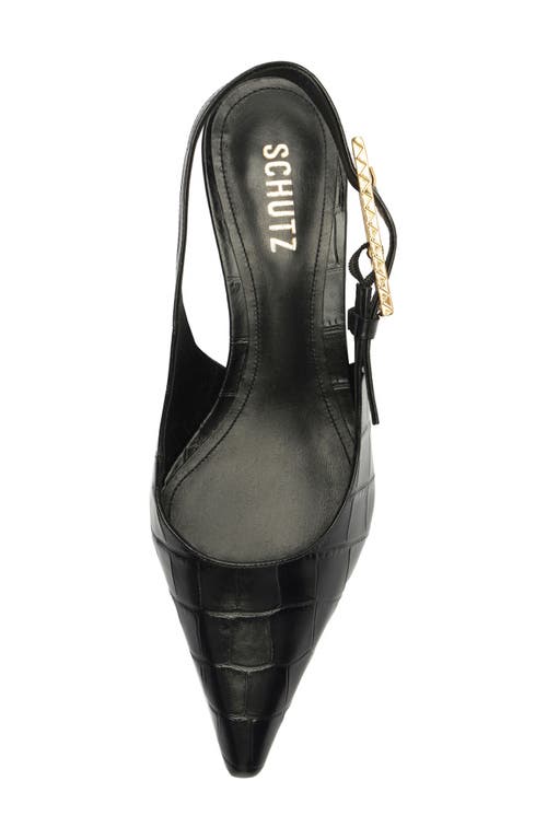 Shop Schutz Ciara Slingback Pointed Toe Kitten Heel Pump In Black