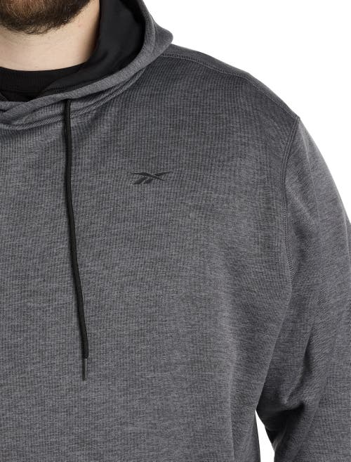 Reebok Performance Fleece Pullover Hoodie In Pure Grey Heather