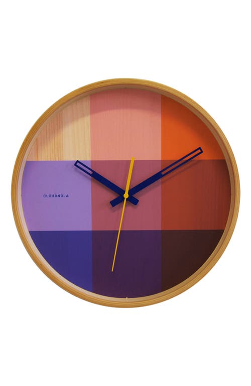 CLOUDNOLA Riso Wooden Wall Clock in Red/Blue at Nordstrom