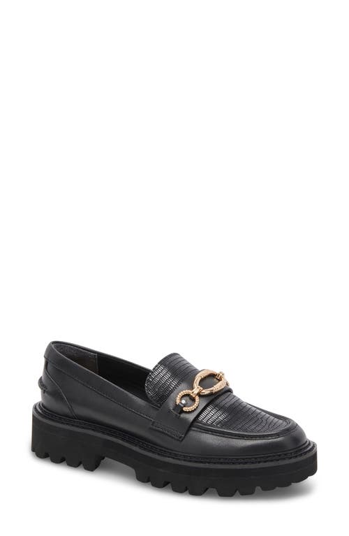 Dolce Vita Mambo Platform Loafer in Black Multi Leather at Nordstrom, Size 7.5