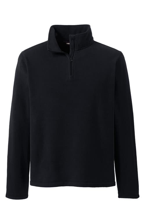 Lands' End School Uniform Young Lightweight Fleece Quarter Zip Pullover In Black