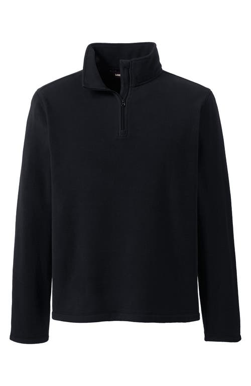 Shop Lands' End School Uniform Young  Lightweight Fleece Quarter Zip Pullover In Black