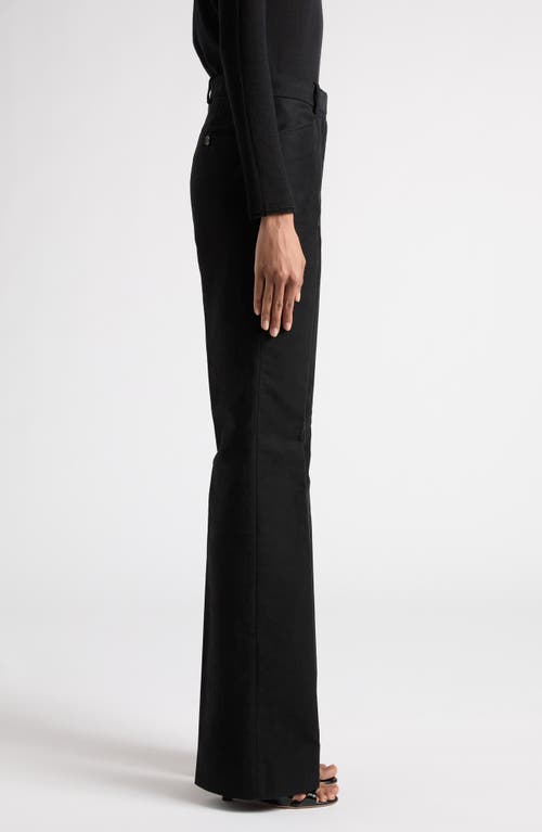 Shop Tom Ford Cotton Moleskin Flare Leg Pants In Black