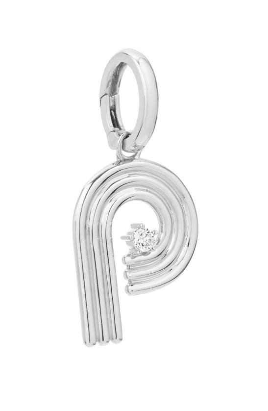Shop Adina Reyter Groovy Letter Charm Pendant In Silver - P