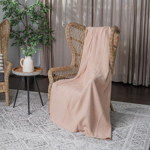 Comfy Cubs Adult Waffle Blanket In Blush