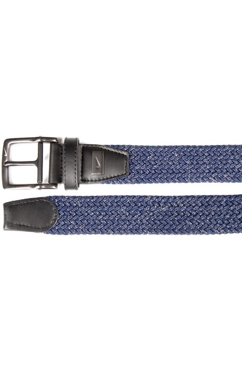 Shop Nike Woven Stretch Belt In Navy