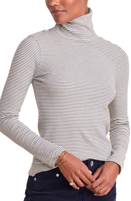 Shop Vineyard Vines Heritage Rib Turtleneck In Stripe - Marshmallow