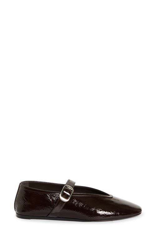 Shop Le Monde Beryl Stella Patent Leather Mary Jane Flat In Chocolate Patent