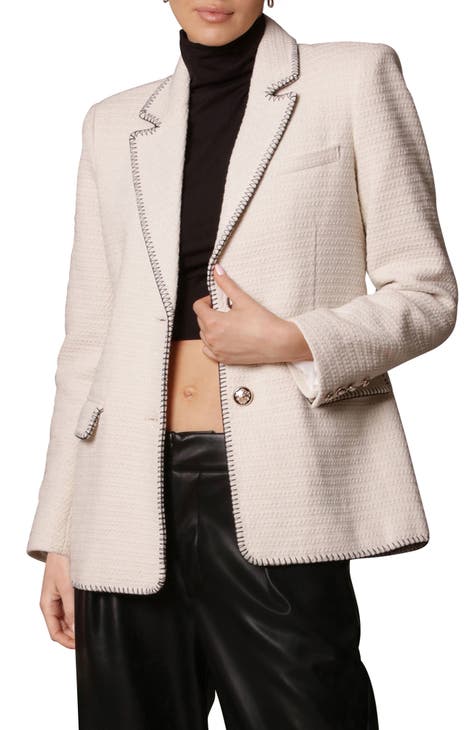 Embroidered Two-Button Blazer