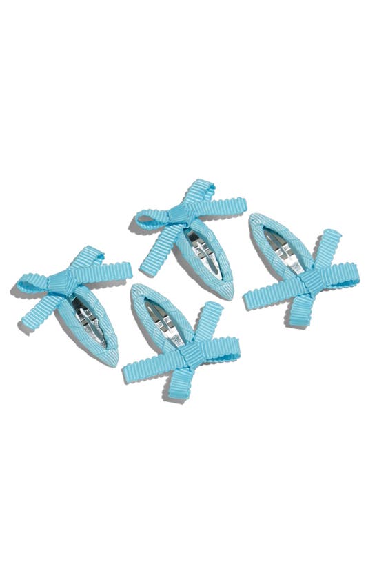 Shop Chunks Set Of 4 Mini Bow Barrettes In Baby Blue