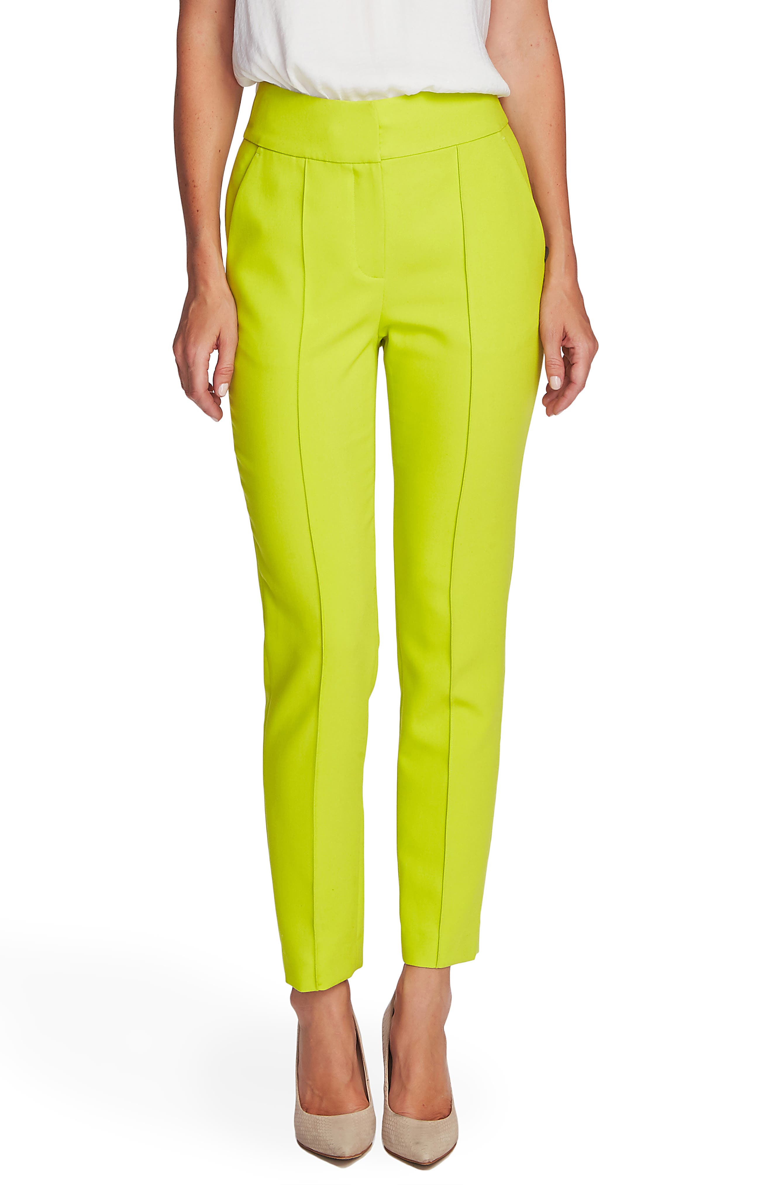 UPC 720655982543 product image for Women's Vince Camuto Center Seam Stretch Crepe Skinny Trousers, Size 4 - Green | upcitemdb.com