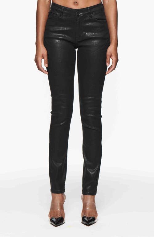 Purple Brand Resin Coated Skinny Jeans In Black