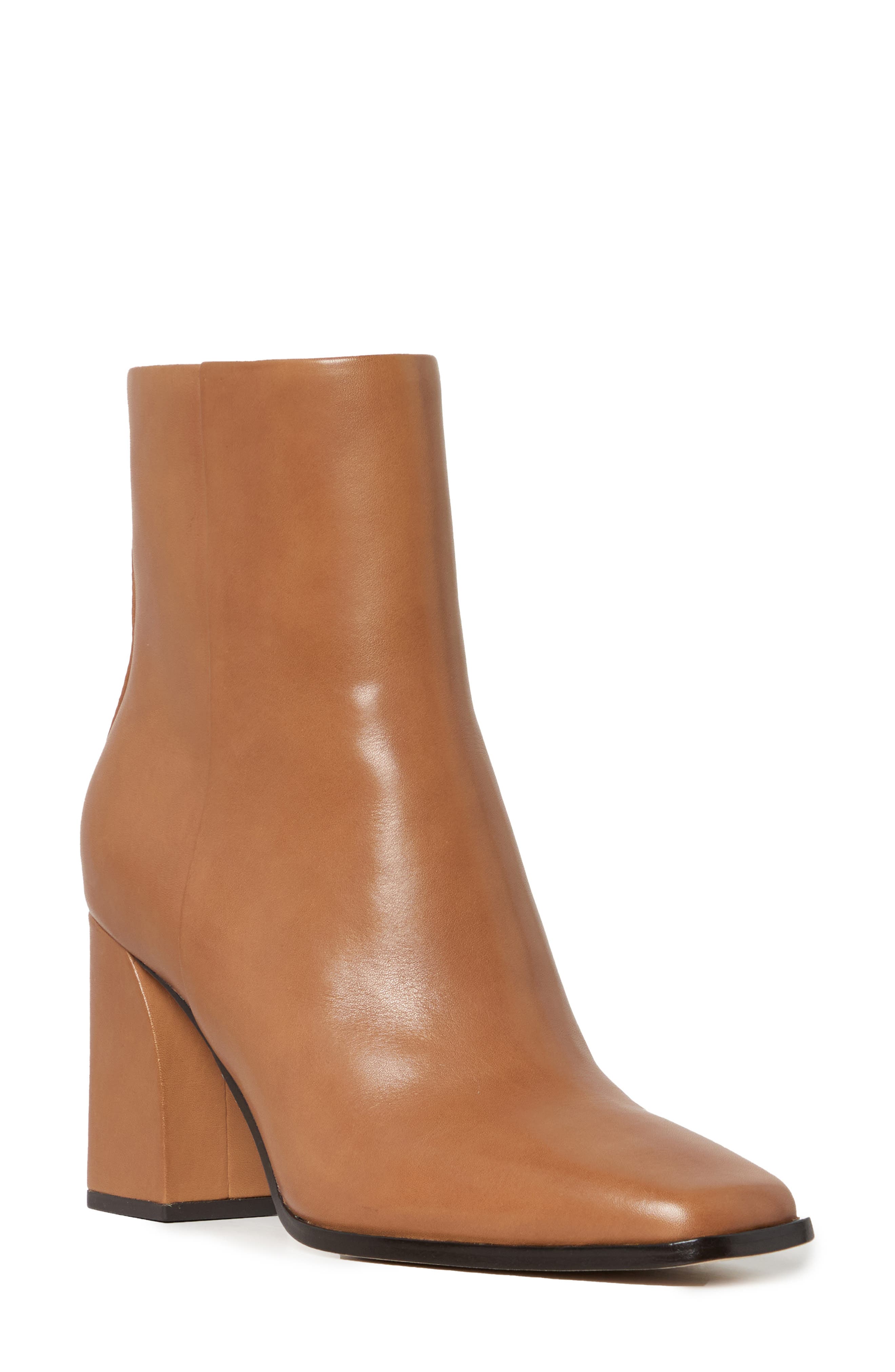 flat cognac booties