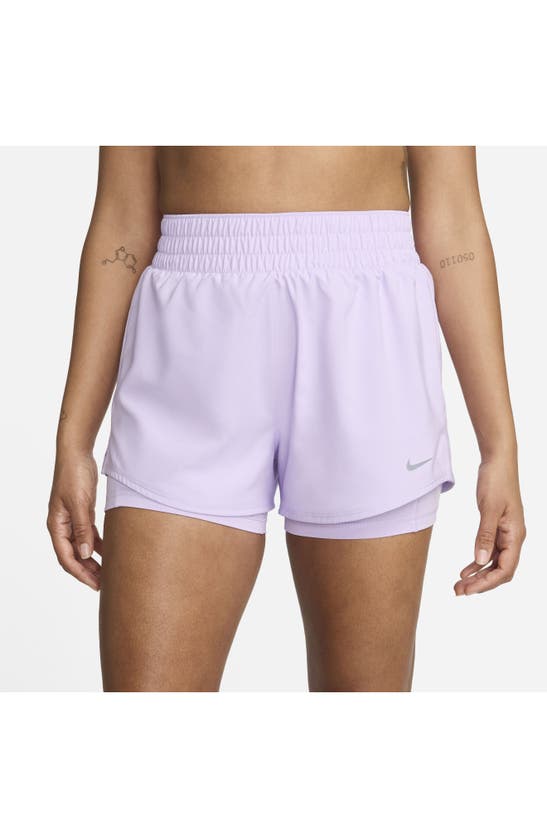 Shop Nike Dri-fit High Waist Shorts In Lilac Bloom