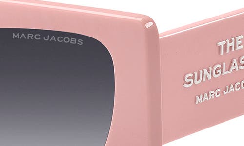 Shop Marc Jacobs 53mm Gradient Rectangular Sunglasses In Pink/dark Grey Sf