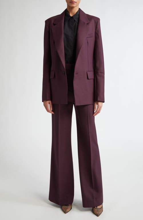 Shop Victoria Beckham Hollywood Waist Tapered Leg Pants In Carmine