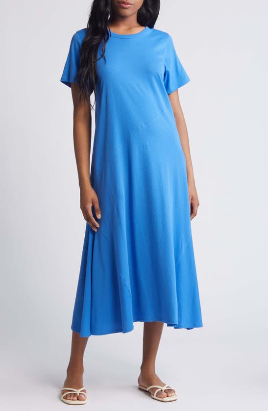 Shop Nation Ltd Eileen Organic Cotton Maxi T-shirt Dress In Palace Blue