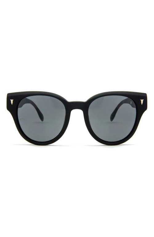 MITA SUSTAINABLE EYEWEAR Brickell 50mm Round Sunglasses in Matte Black /Smoke