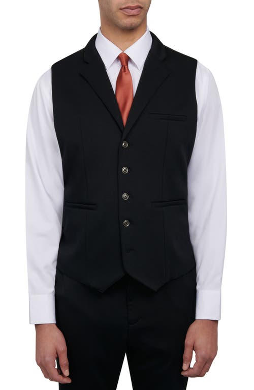 Shop Brooklyn Brigade Slim Fit Performance Knit Vest In Jet Black