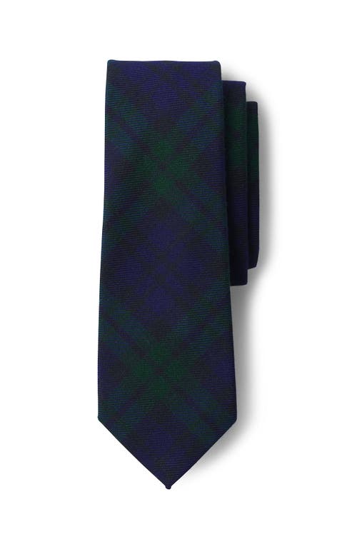 Lands' End School Uniform Adult Plaid To Be Tied Tie In Classic Navy/evergreen Plaid