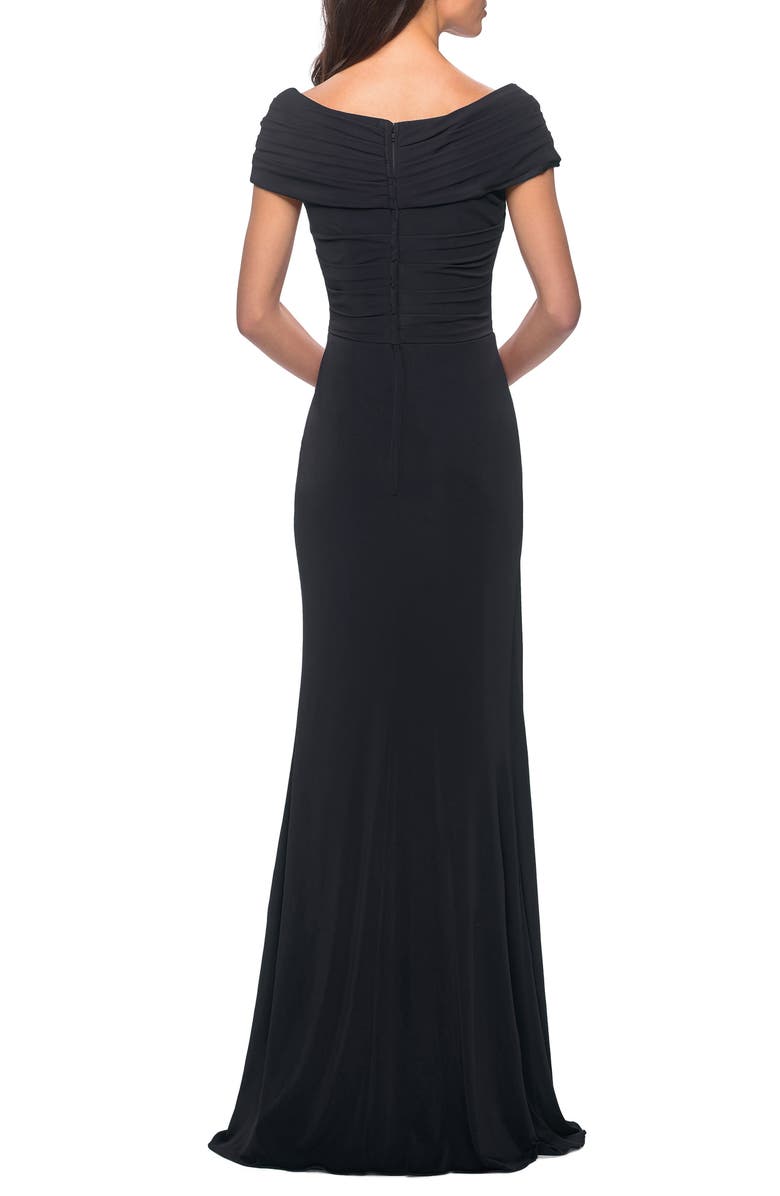 La Femme Ruched Jersey Column Gown | Nordstrom