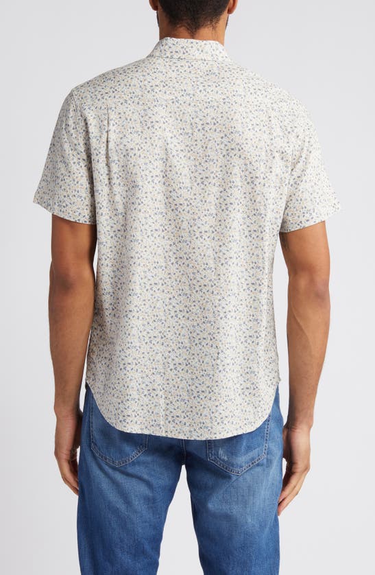 Shop Rails Carson Abstract Print Short Sleeve Linen Blend Button-up Shirt In Spring Blossom Parchment