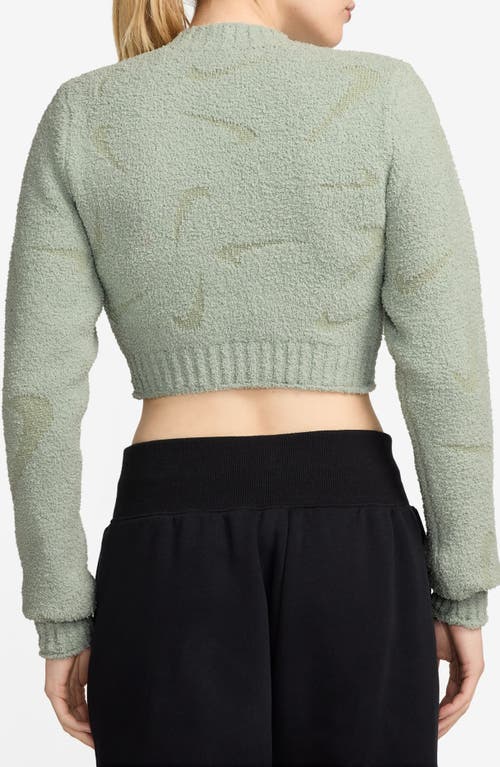 NIKE NIKE PHOENIX BOUCLÉ LONG SLEEVE CROP TOP 