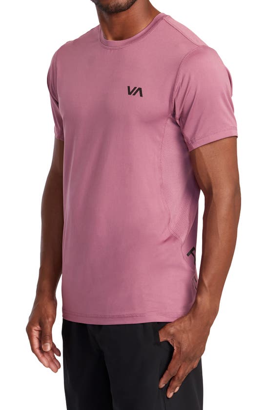 Rvca Sport Vent Logo Graphic T-shirt In Rose Shadow