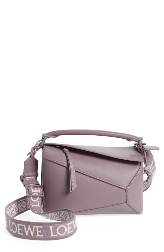 Loewe Small Puzzle Edge Leather Bag In Pale Aubergine Glaze