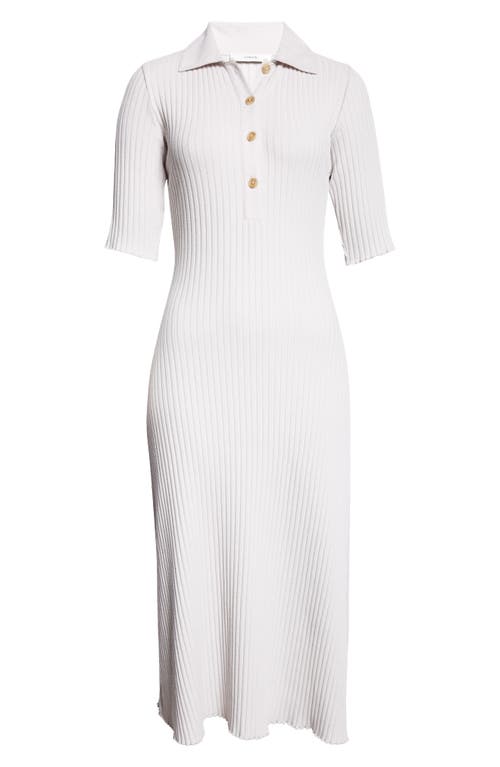 Shop Vince Cotton Blend Rib Midi Sweater Dress In Salted Glass