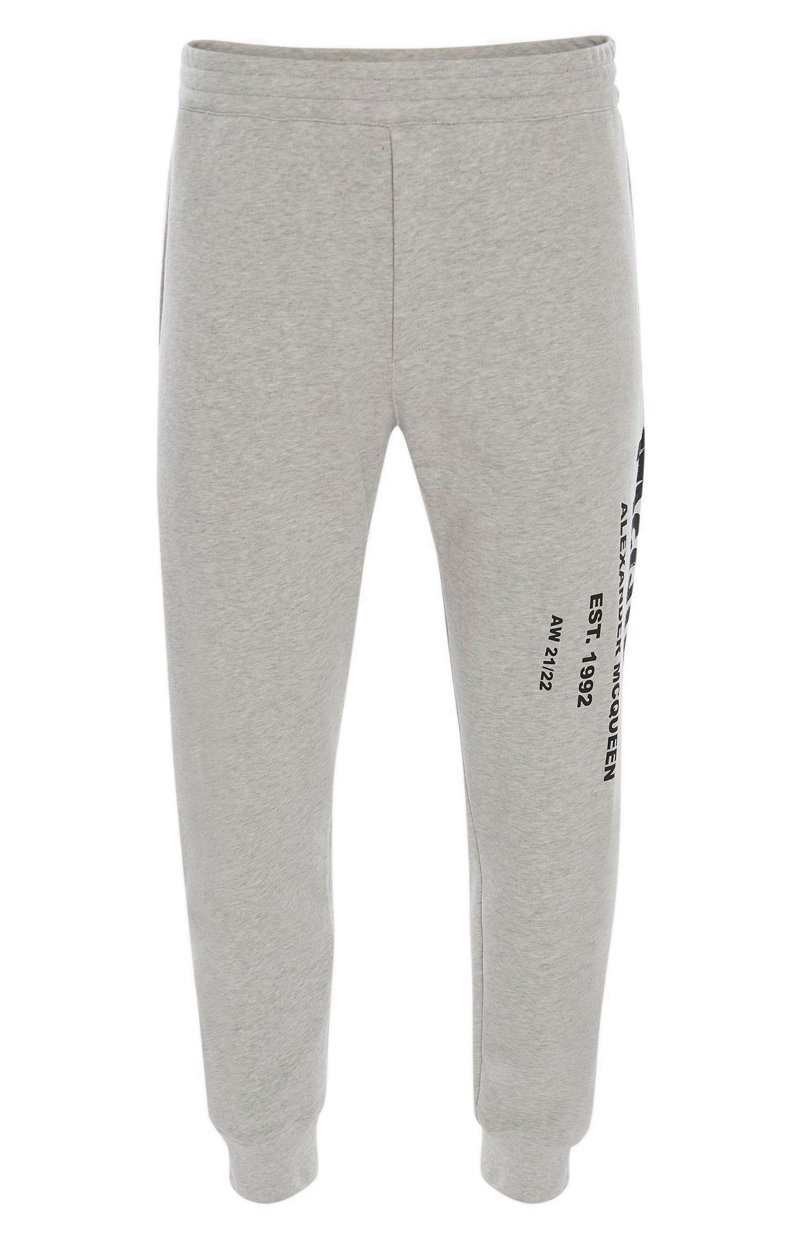 Alexander McQueen Graffiti Graphic Joggers in Pale Grey/Black at Nordstrom, Size Large