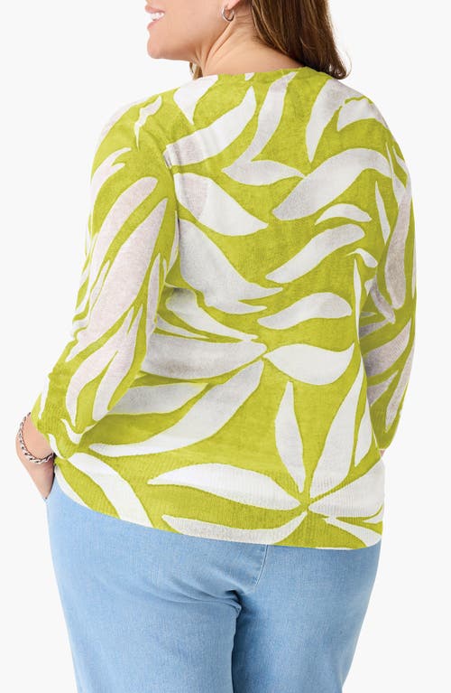 Shop Nic + Zoe Nic+zoe Meadow Mix 4-way Linen Blend Convertible Cardigan In Green Multi