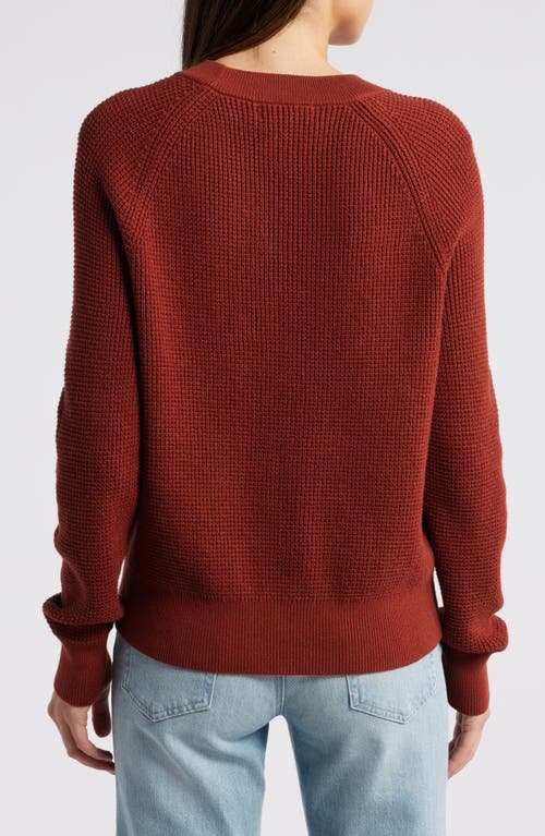 Shop Treasure & Bond Thermal Knit Cotton Sweater In Rust Hills