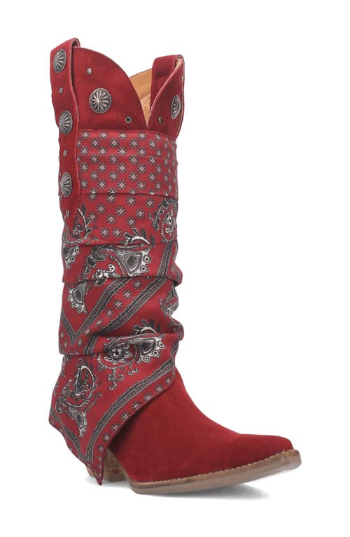 Dingo Rhapsody Knee High Paisley Western Boot in Red 