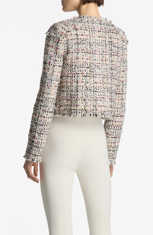 St John Multicolor Eyelash Tweed Jacket In Ecru Multi