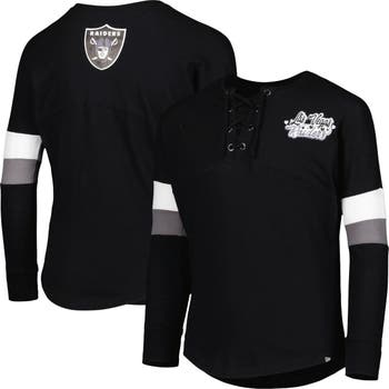 Women's New Era Black Las Vegas Raiders Crop Long Sleeve T-Shirt Size: Extra Large
