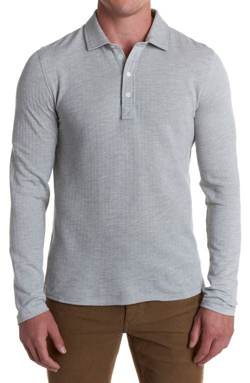 Billy Reid Cotton Blend Knit Polo Shirt in Light Grey