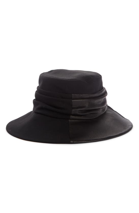 Y'S LEATHER & WOOL COMBI HAT