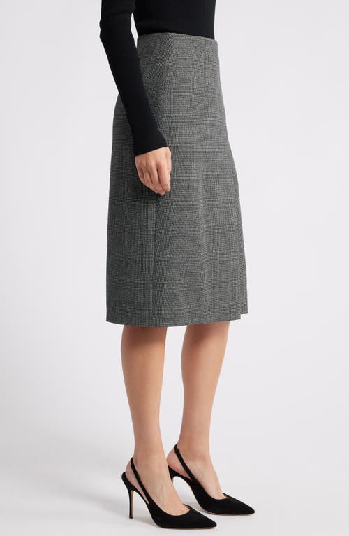 Hugo Boss Vitoka Wrap-over Skirt In Charcoal Plaid