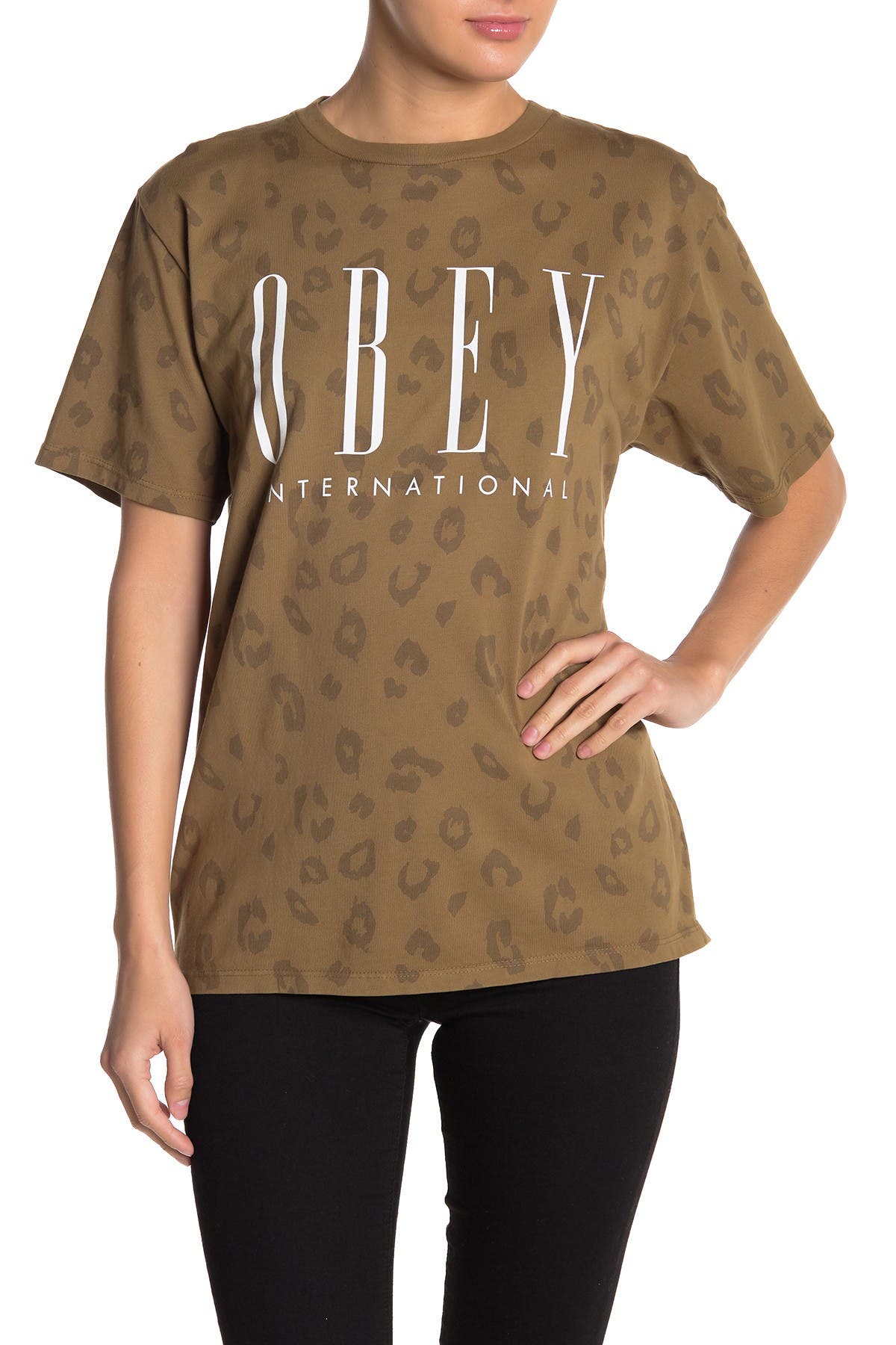 obey cheetah print sweatshirt